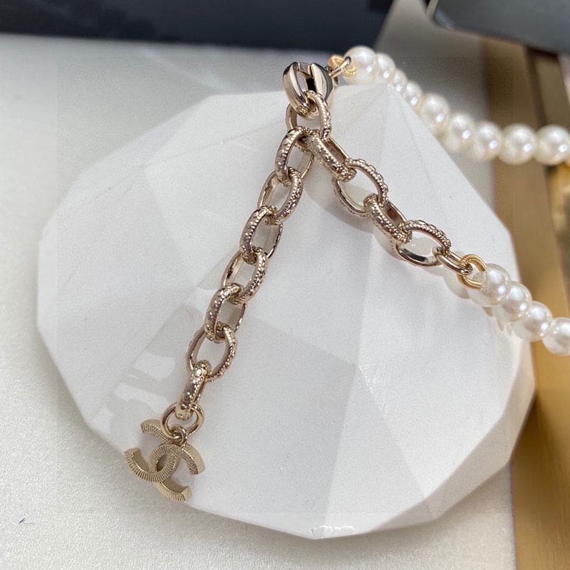 18K  Chanel 100TH ANNIVERSARY Pearl Chain Necklace