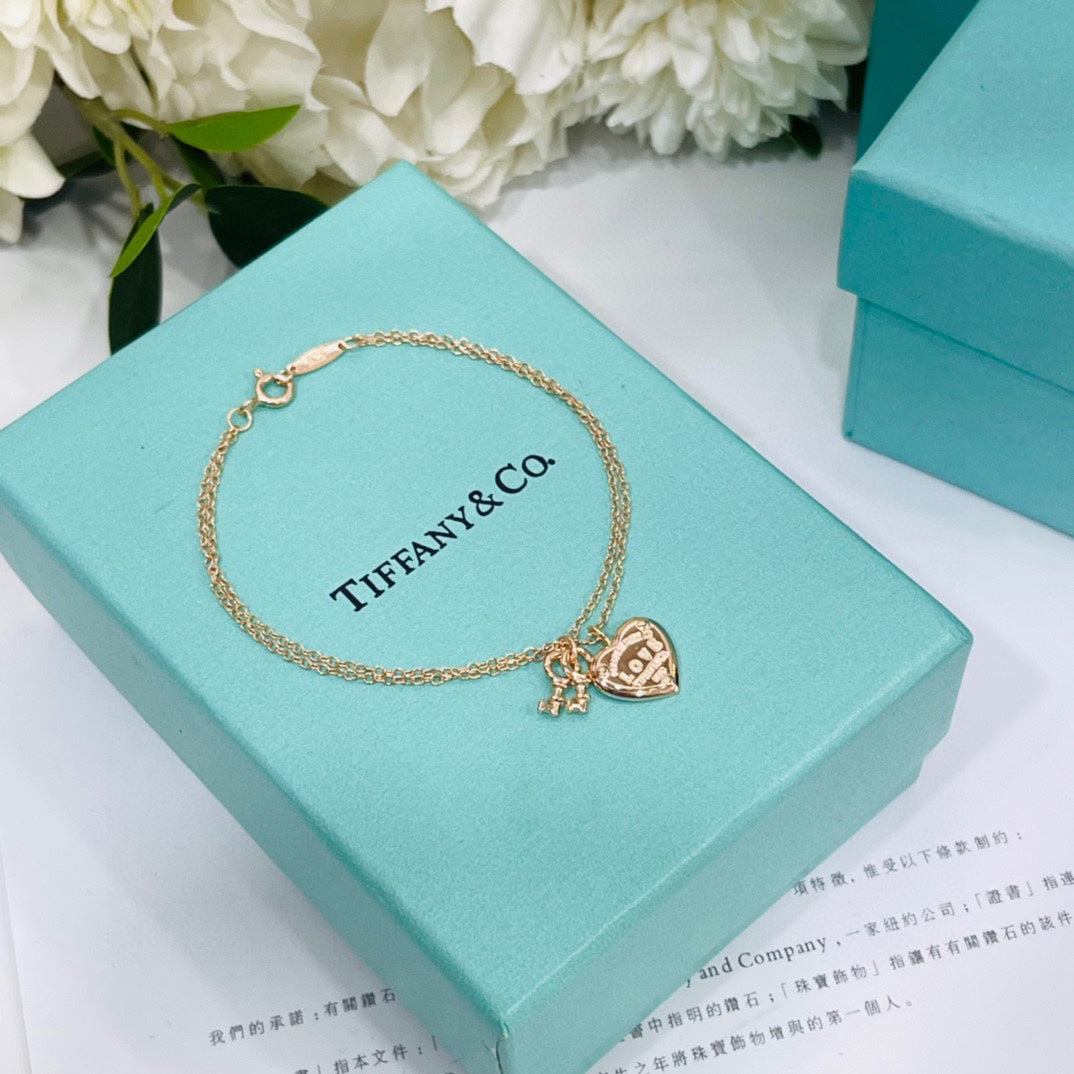 18K Tiffany Heart Tag Key Bracelet