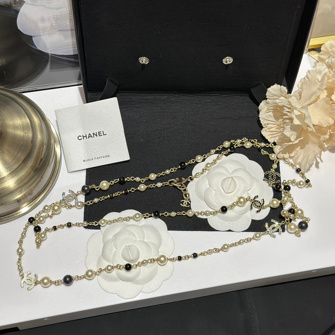 18K  Chanel 24S Long Pearls Necklace