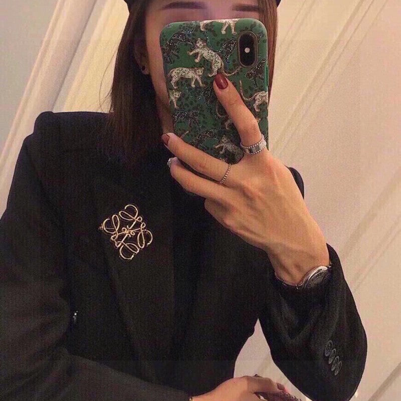 18K LOEWE Anagram Gold Brooch