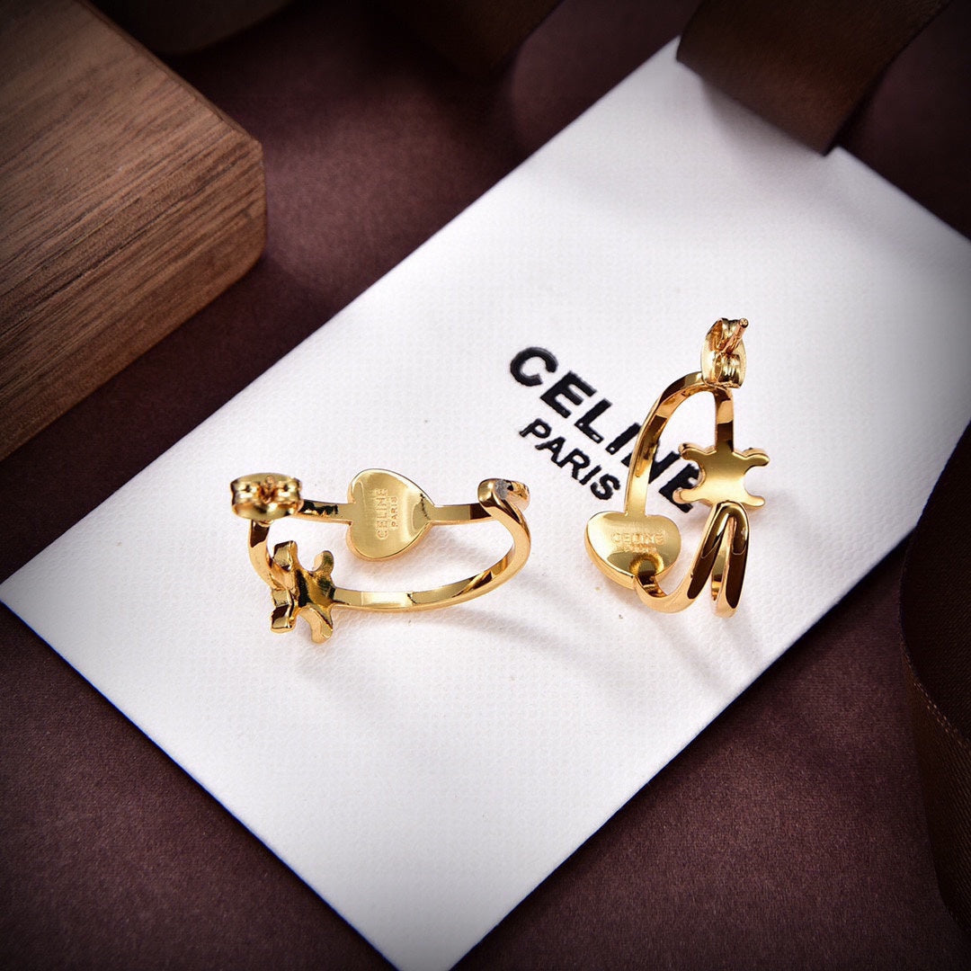 18K Celine Heart Earrings