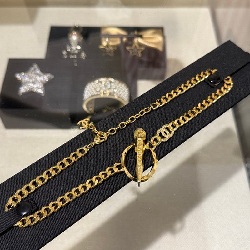 18K  Chanel 25K Pen Choker Necklace