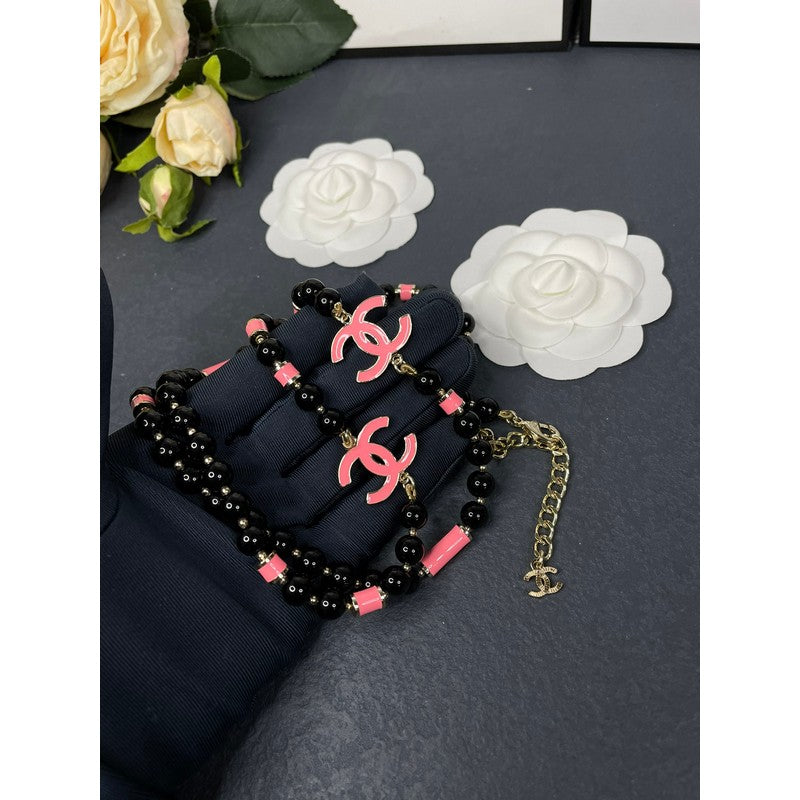 18K  Chanel 24B Black Pearls Necklace