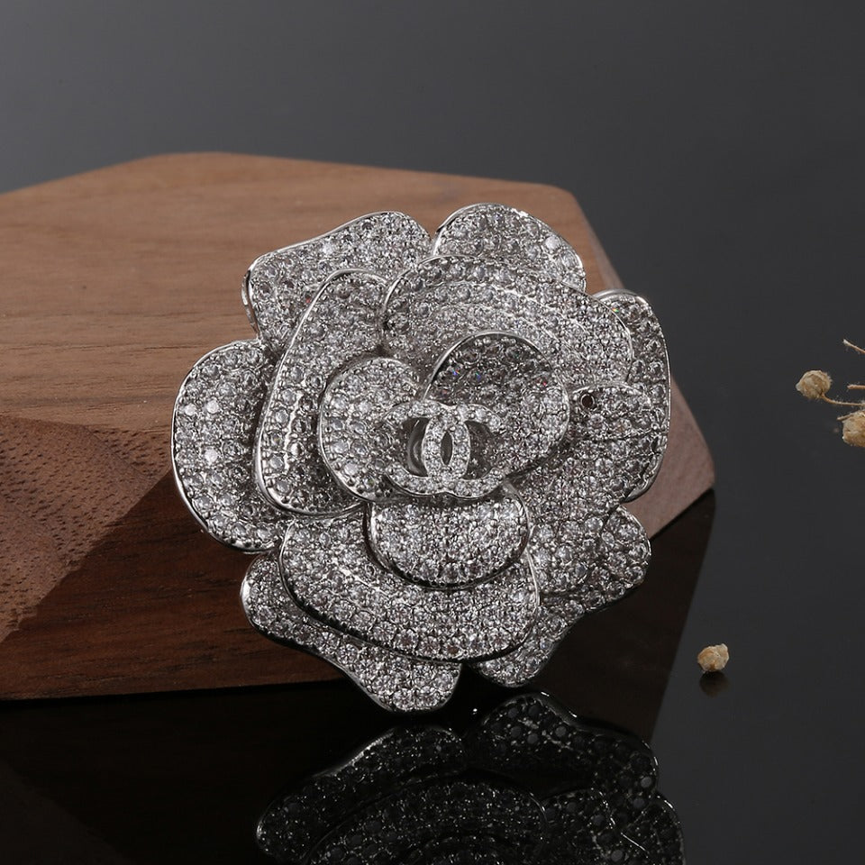 18K  Chanel Camellia Diamonds Brooch