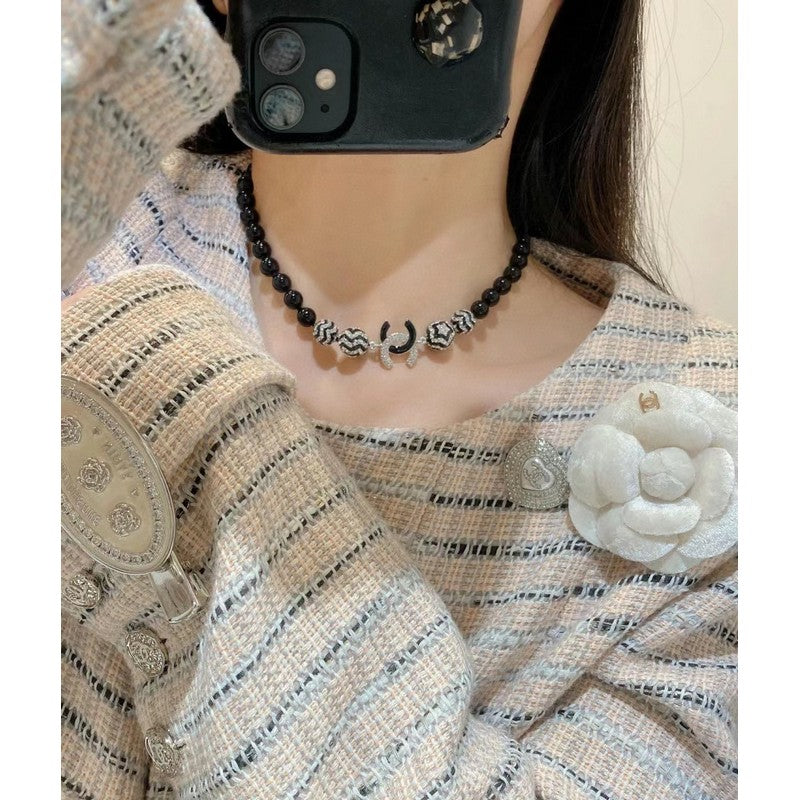 18K  Chanel 24C Black Diamond Necklace